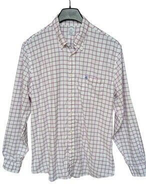 Brooks Brothers Nylon Spandex Tech Fabric Button Down Shirt Size Large